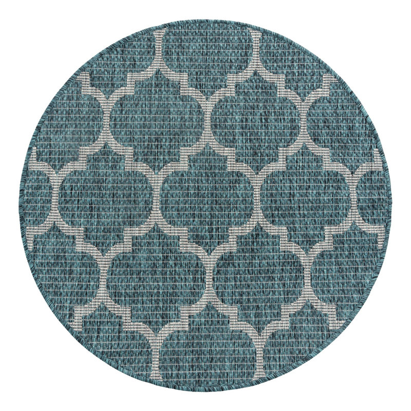 Annetrude Geometric Indoor / Outdoor Rug, Round 3'3"