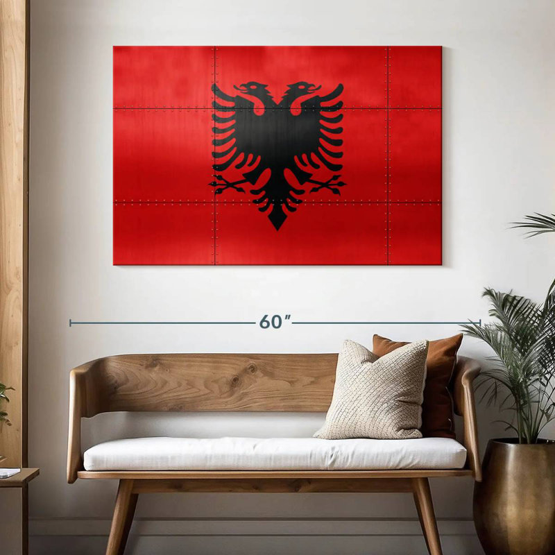 Drapeau de l'Albanie Borges, H 32 po x l 48 po