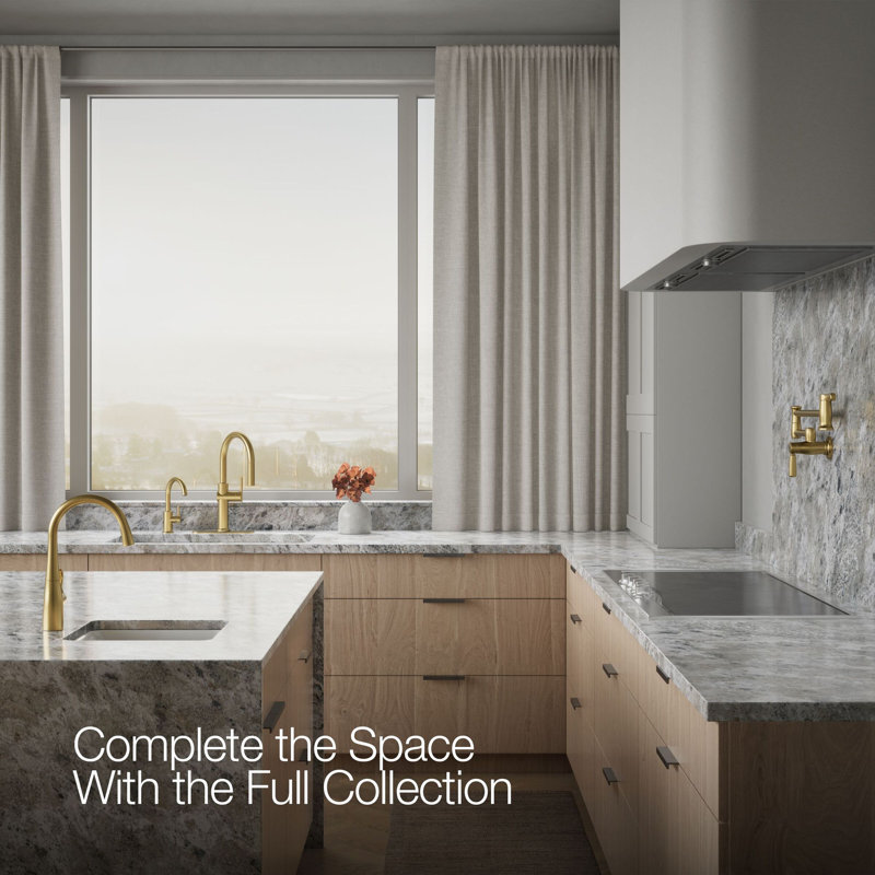 Contemporary Beverage Faucet, Vibrant Brushed Moderne Brass