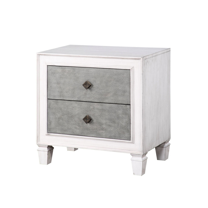 Table de chevet rustique grise et blanche avec arrêt et sophistication durables