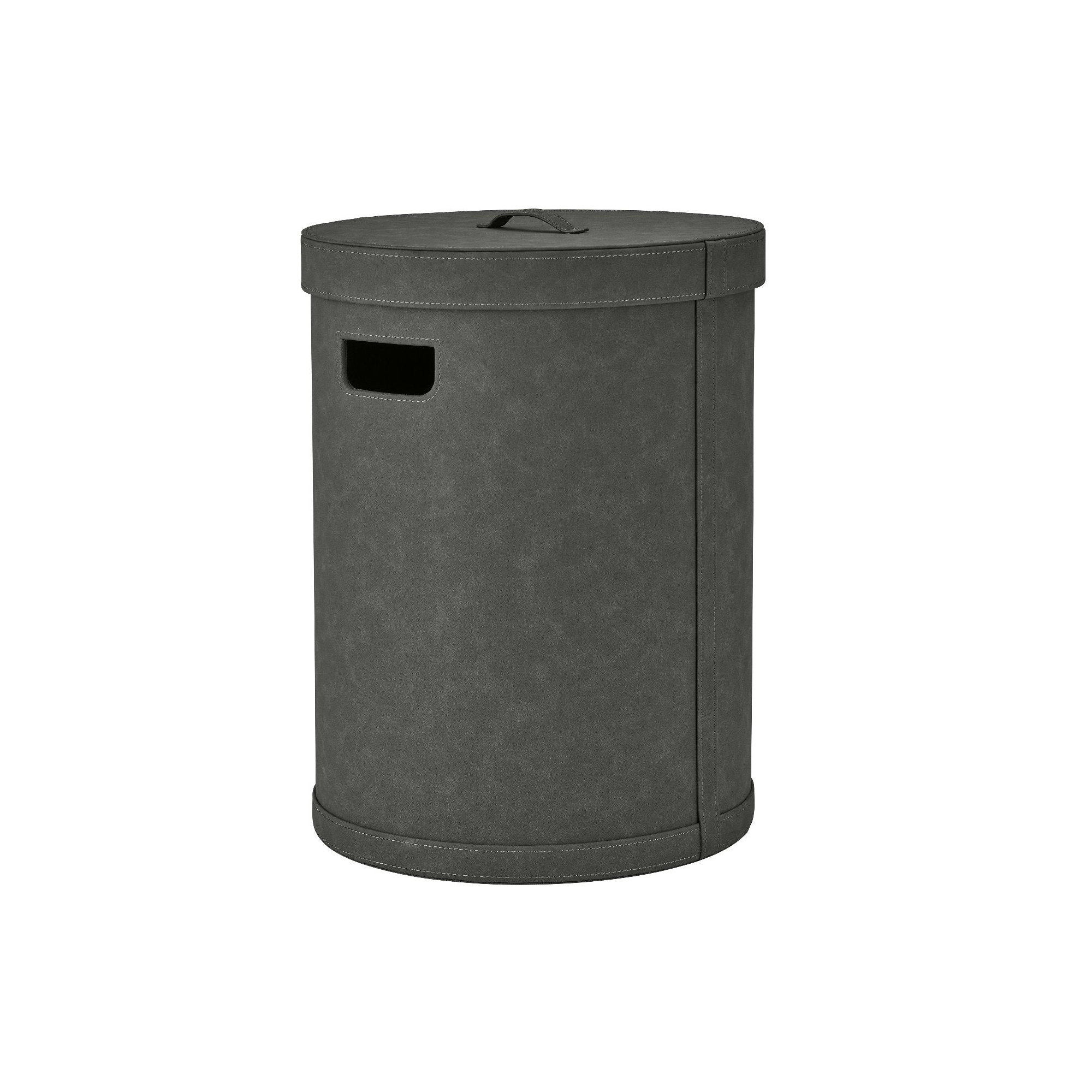 SAHLA Leather / Faux Leather Storage Bin, Gray, 71.2