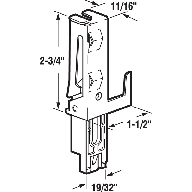 Guide inférieur pour garde-robe Prime-Line à gauche et à droite (1 paire)