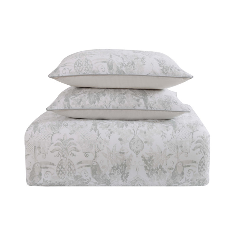 Ensemble de housse de couette de style plantation tropicale, Housse de couette double / grand + 2 taies décora