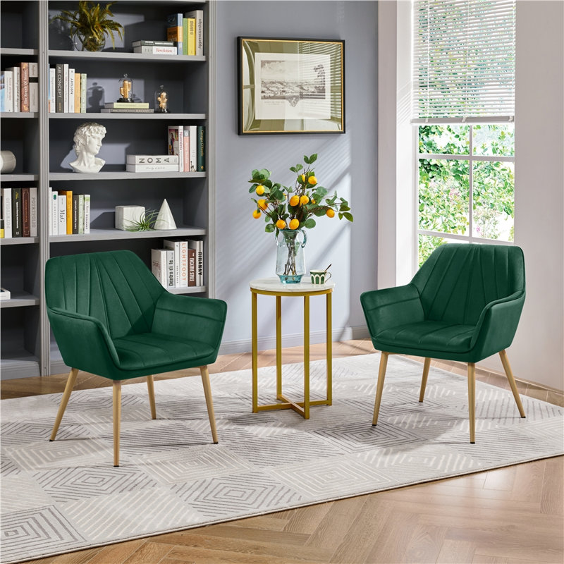 Colour 65Cm Wide Velvet Armchair, Green