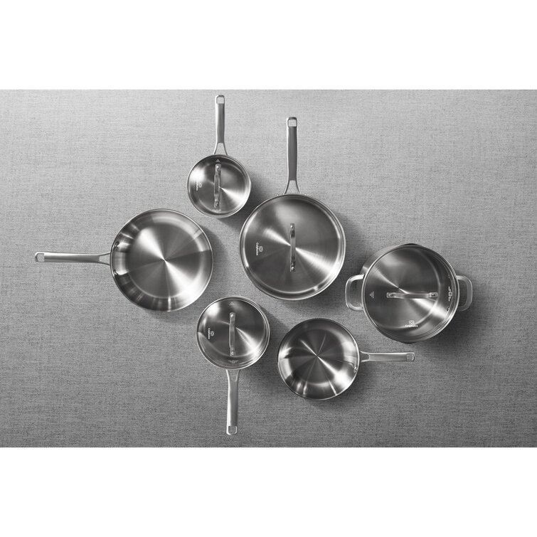 SEE NOTES Calphalon 2095338 Classic Stainless Pots Pans 10 Piece