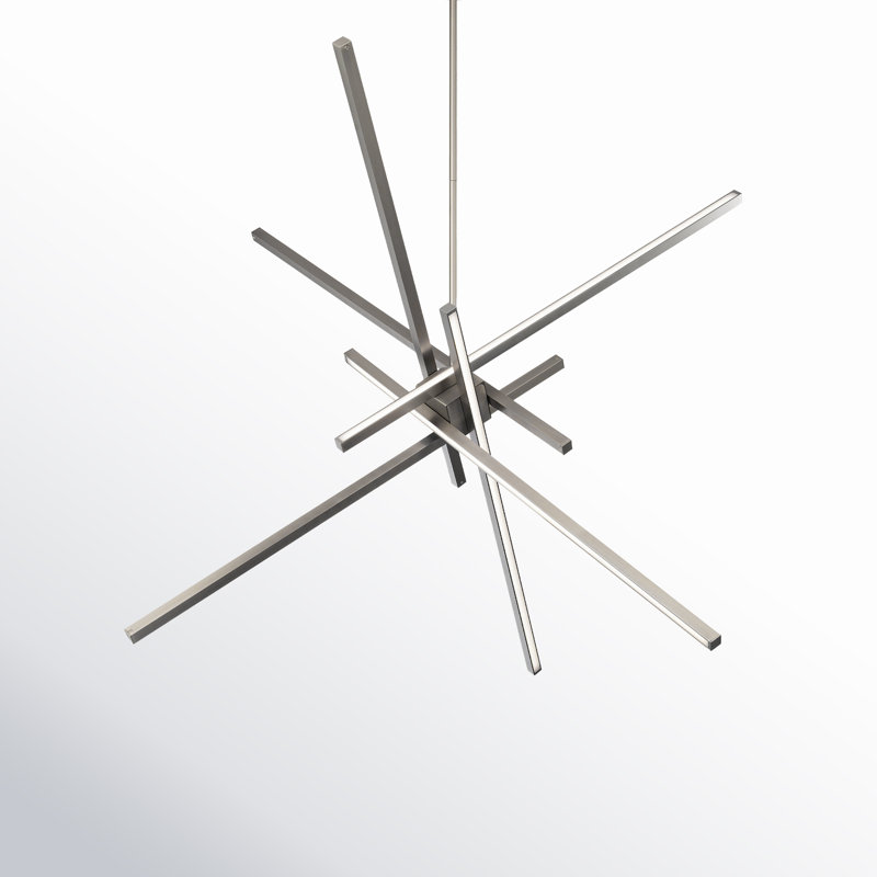 Rochelle 6-Light Chandelier, Brushed Nickel, 29"