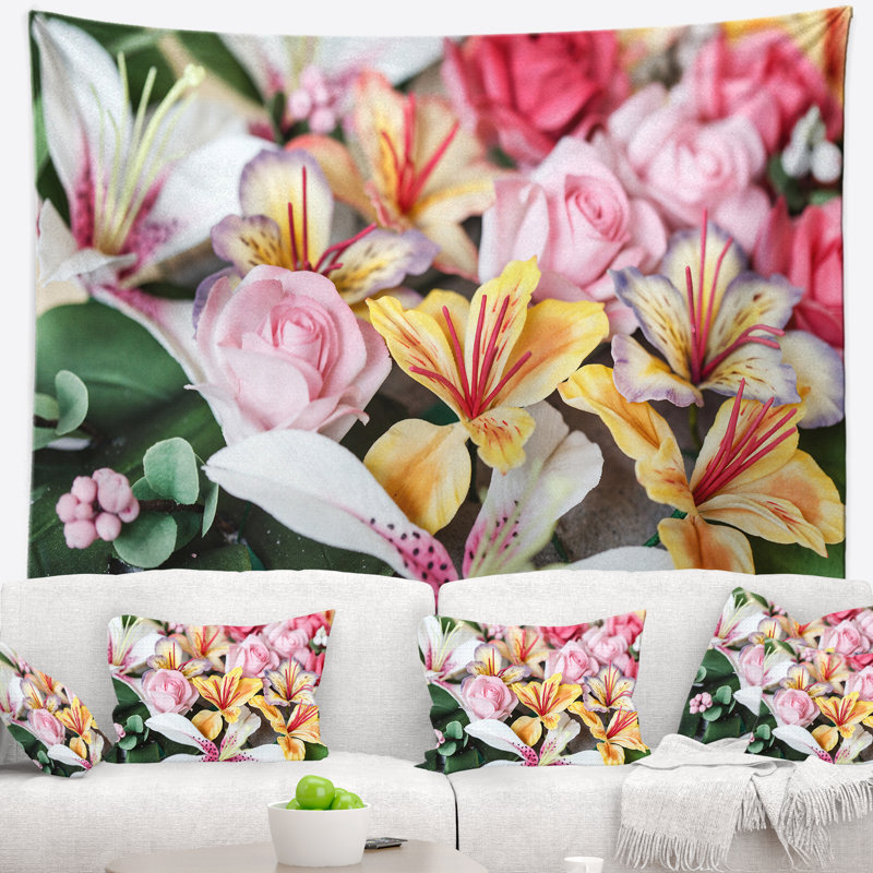 Tapisserie de décoration de fleur à sucre magnifique, H 32 po x l 39 po