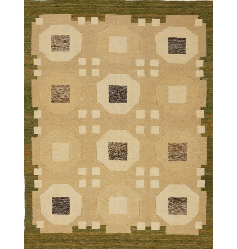 Geometric Area Rug in Light Brown
