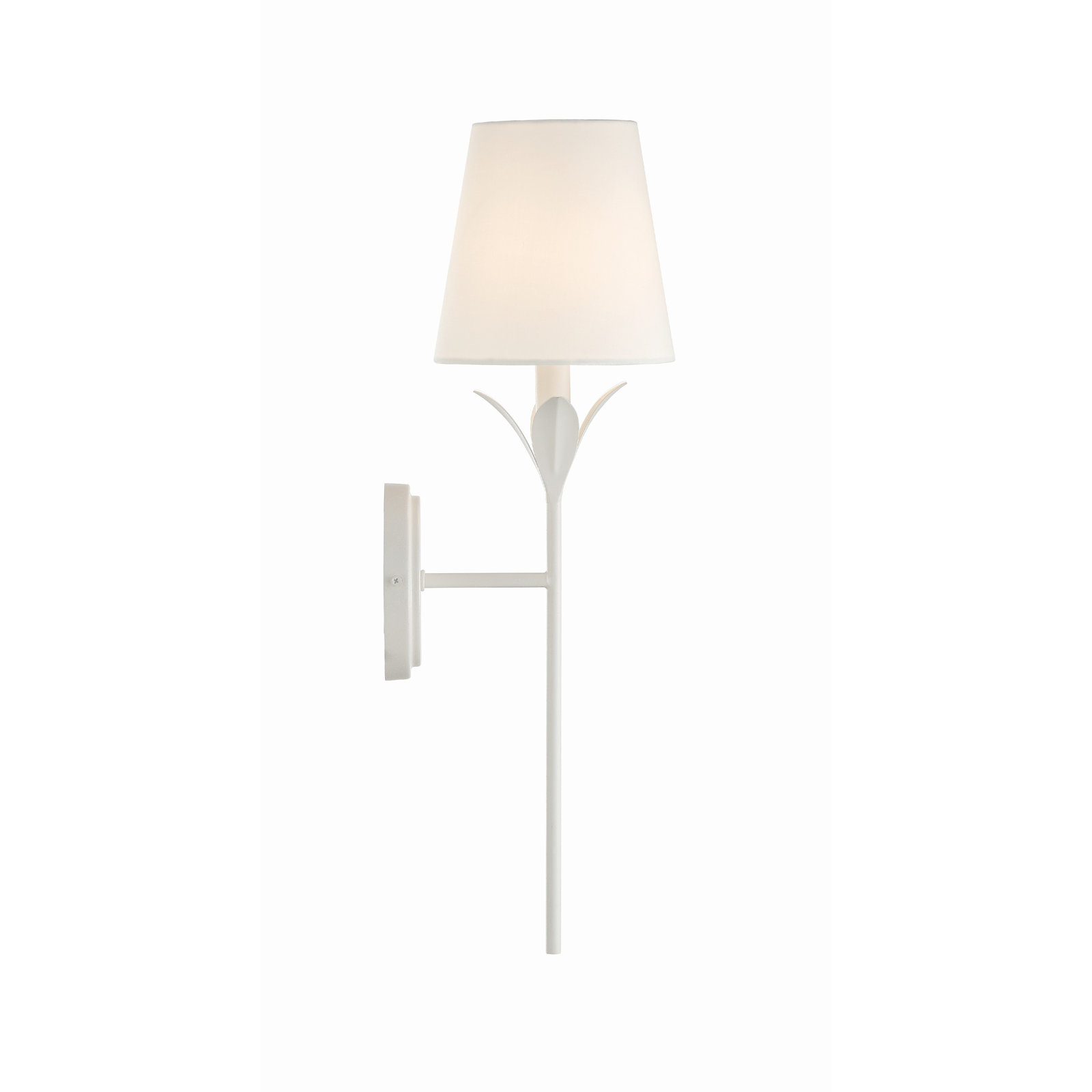 Margo Single Light Dimmable Silk Wallchiere, Matte White