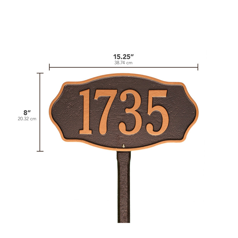 Hampshire 1-Line Lawn Address Sign, Antique Copper, Yes