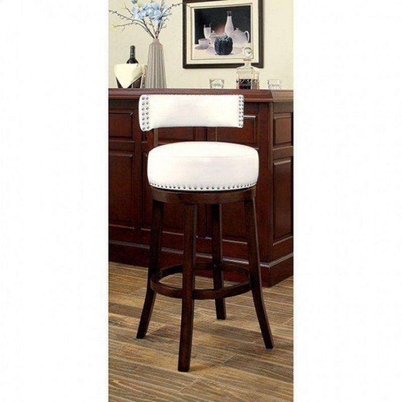 Acree Swivel Upholstered Counter Stool, White, Bar Stool (30" Seat Height)
