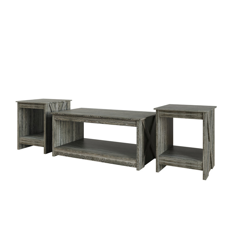 Ensemble de tables basses 3 pièces Modern, Gris foncé