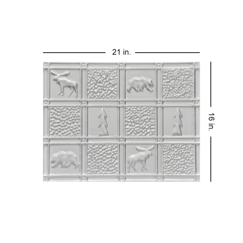 Gwen's Cabin  21" x 16" Tin Plated Steel - Wall and Backsplash Tile, Lacquered Steel
