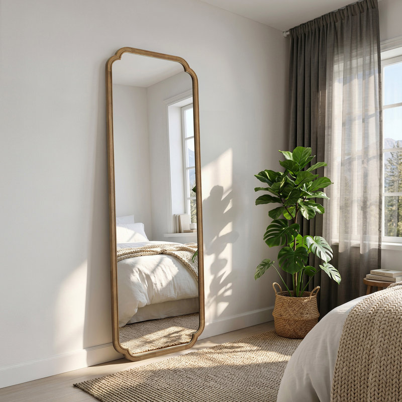 Abbate Full Length Wood Mirror, Natural Wood, 71" x 24"