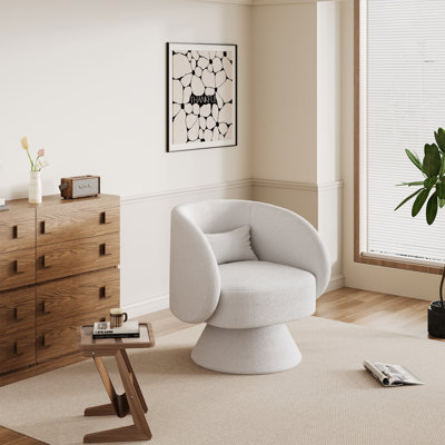 Modern Upholstered Swivel Barrel Chair
