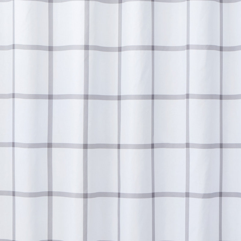 Truly Soft Printed Windowpane Percale Ring Stitch Plaid Comforter Set, Full/Double Comforter + 2 Shams, White/Navy