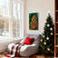 Cône de pin de Noël avec baies et verdure, ensemble de 3 impressions sur toile-757495732