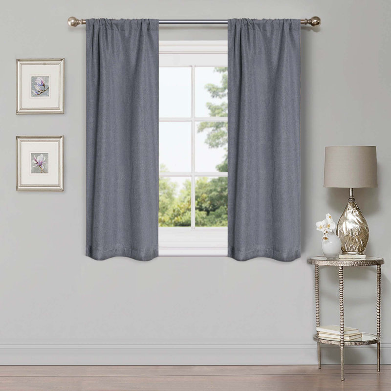 Panneau de rideau obscurcissant 100% polyester, L 26 po x L 63 po, Gris anthracite
