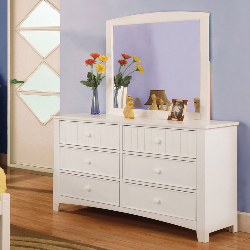 Commode double 6 tiroirs Agnew, Blanc