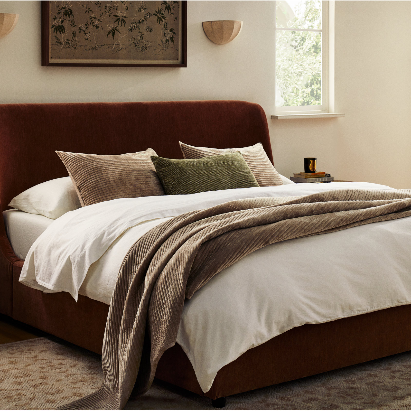 Nena Linen Duvet Cover Set, Full/Queen Duvet Cover + 2 Standard Shams, White