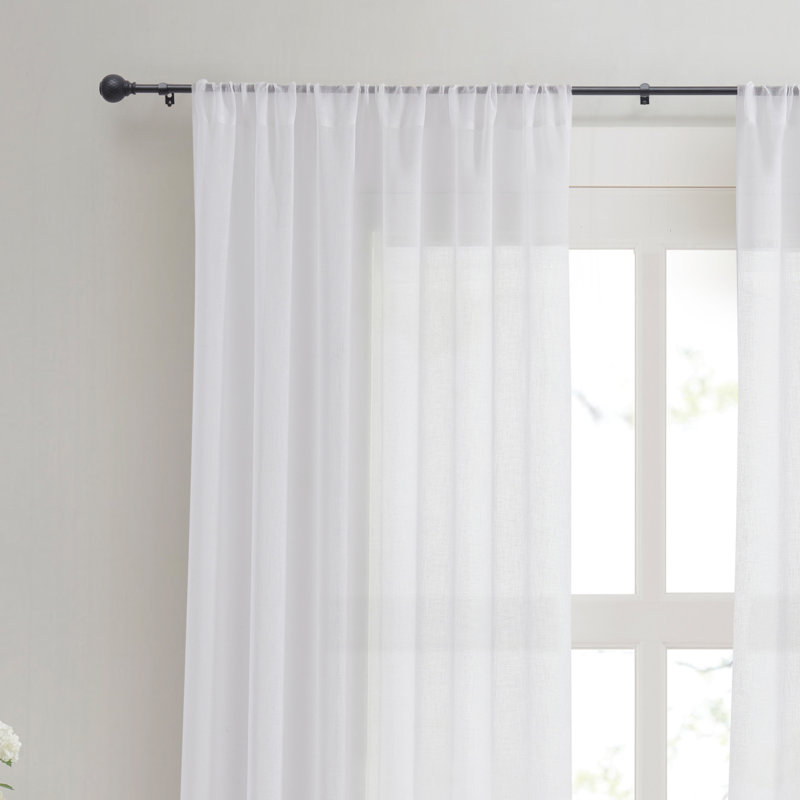 Martha Stewart Bergen Rod And Finial Set, 48'' - 86In, Matte Black