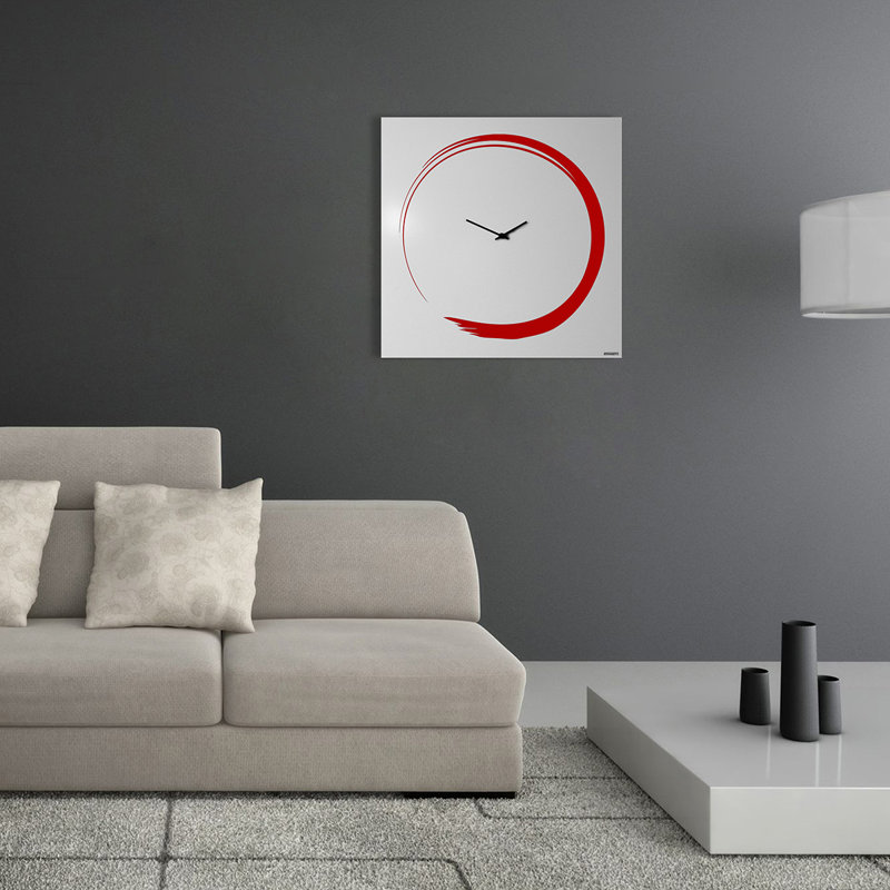 Glenmere Metal Wall Clock, Red/White