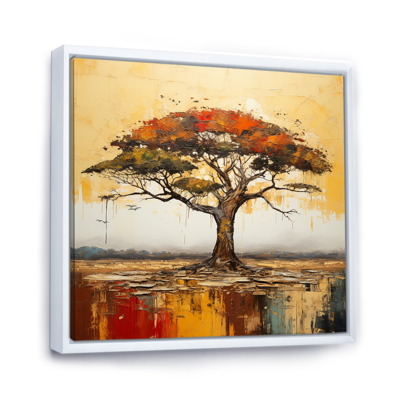 Arbre sauvage d'Afrique, art mural 2, Blanc, H 30 po x l 30 po