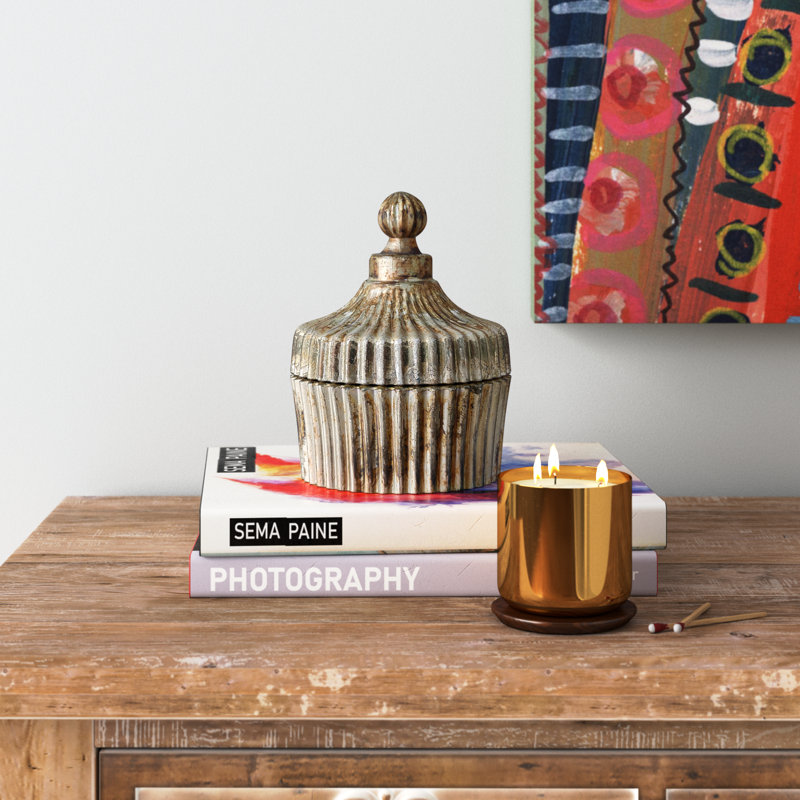 Bougie parfumée en pot avec support en verre
