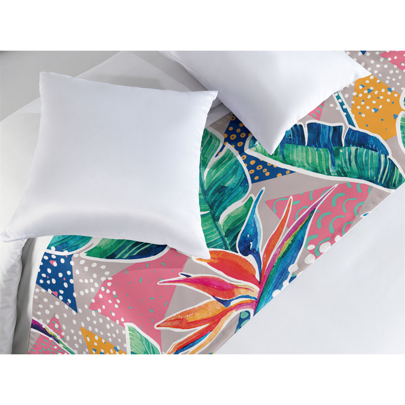 Foulard de lit Ambesonne Tropical Vibes Memphis Monstera, Très grand