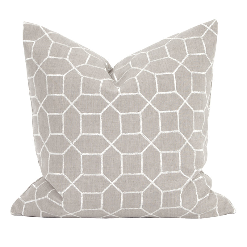 Davida Kay Embroidered Down Throw Pillow, 20" x 20", Slate