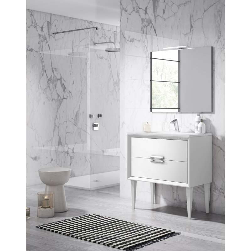 Zak 24'' Single Bathroom Vanity with Ceramic Top, White