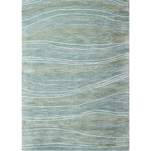 Farrie Abstract Handmade Tufted Teal Area Rug 4ft x 6ft 