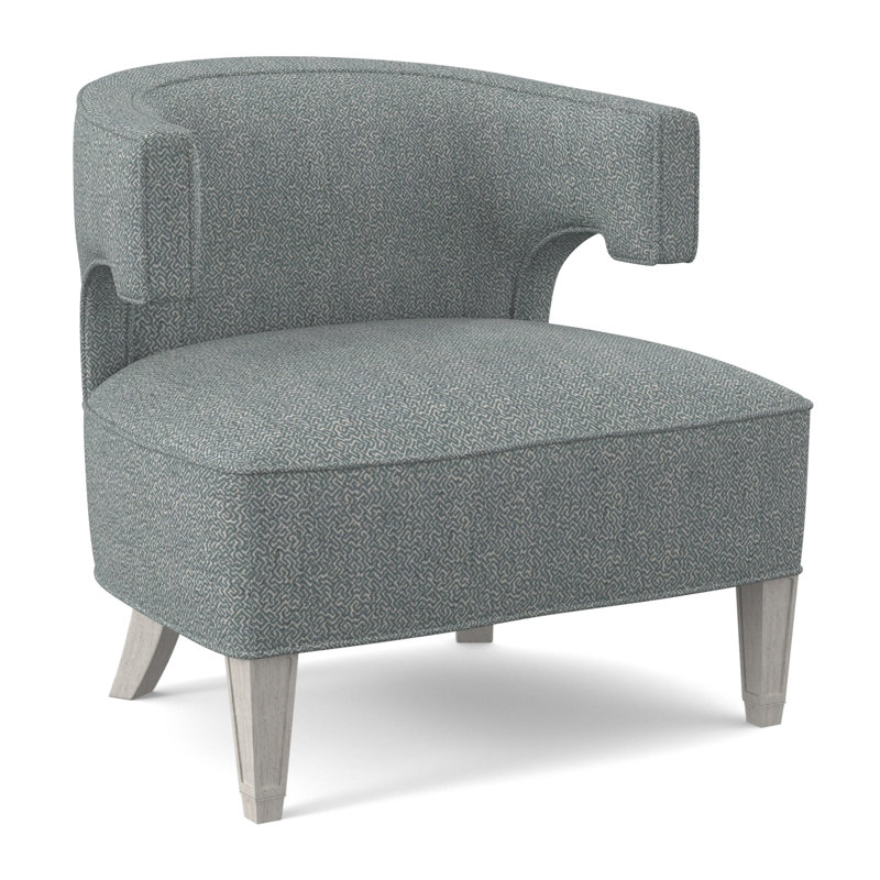 Chaise Laurel, Bisque, Mélange de polyester cyan maya