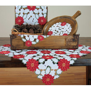 Samsel Embroidered Cutwork Table Topper