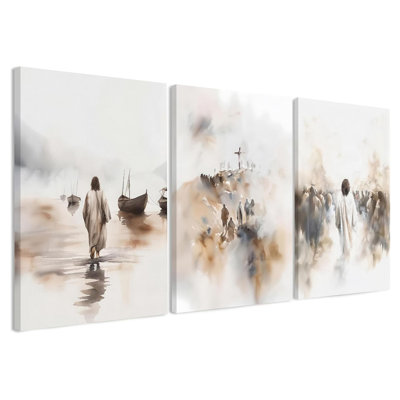 3 pièces d'art mural chrétien, décor de Jésus, Christ