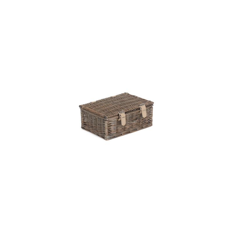 Wicker Hamper Basket, Antique Wash, 11cm H x 24cm W x 19cm D