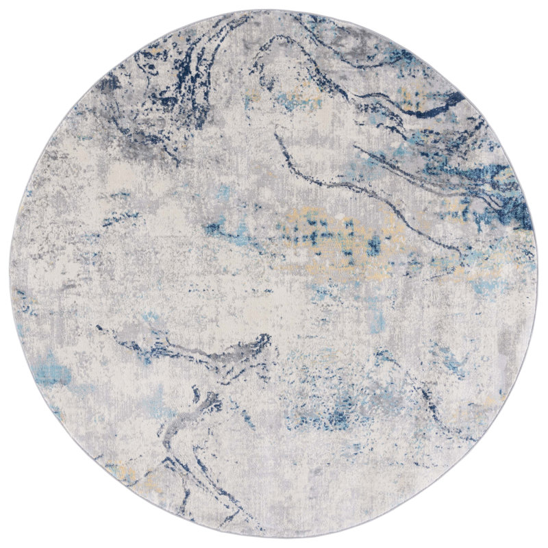 Jasper 100 Performance Abstract Rug, Round 6'7"