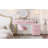 Pink Dressing Desk With Velvet Upholstery, 5 Spacious Drawers, Marble-Like Tabletop, Padded Chair, Gold Metal Accents And Installation Upholstered Vanity Sticker Top, Support, Left/Right Adjustable In-711041284