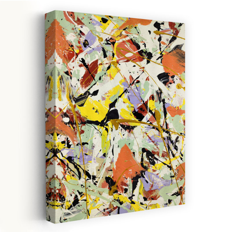 Art contemporain contemporain abstrait coloré, H 36 po x l 24 po