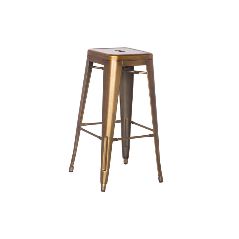 Counter Stool with Metal Frame, Brushed Copper