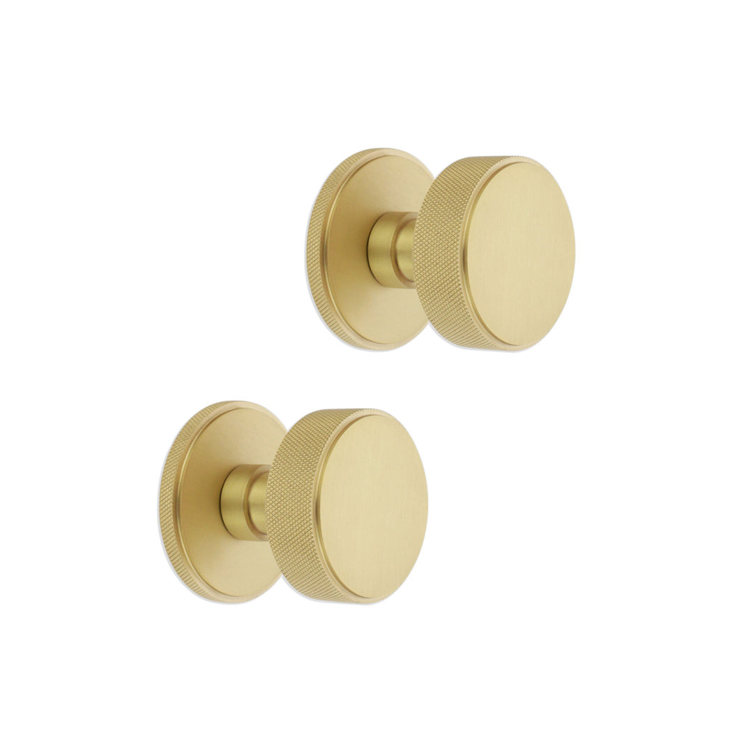 Connaught Knurled Mortice Door Knob Satin Brass