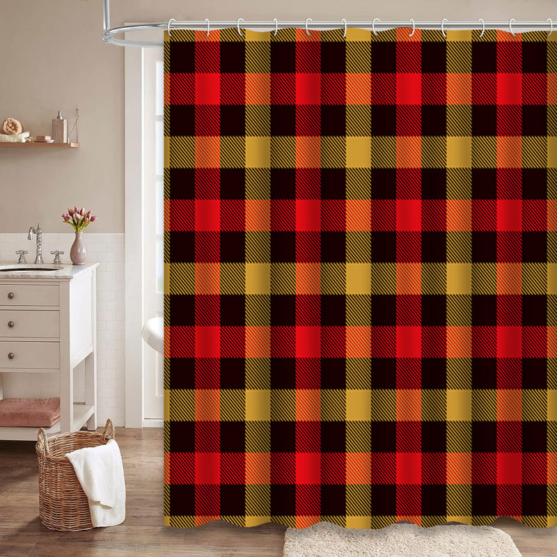 Rideau de douche Tartan, L 72 po x l 84 po