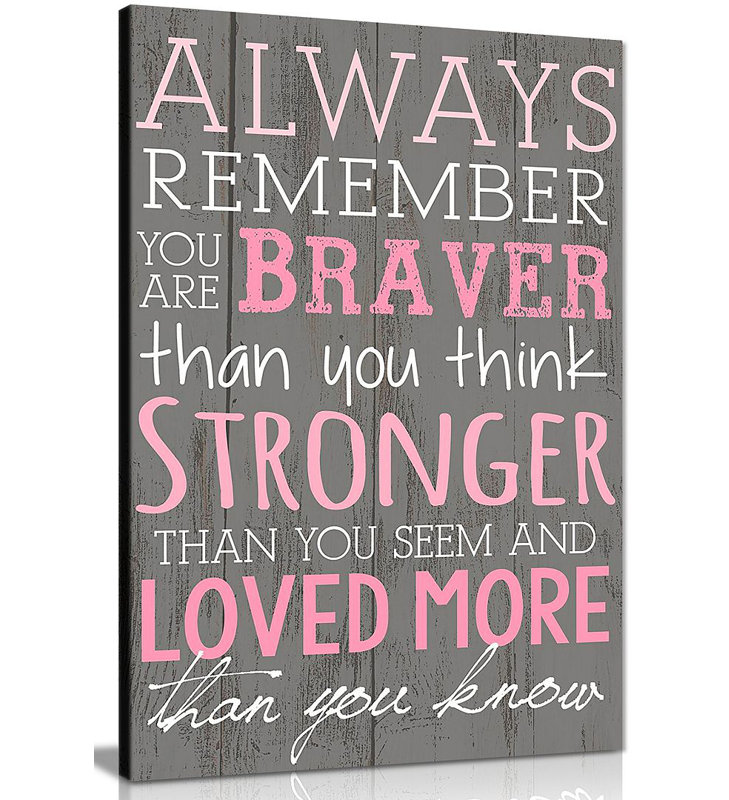 You Are Braver Than You Think - Wrapped Canvas Print, 46cm H x 31cm W