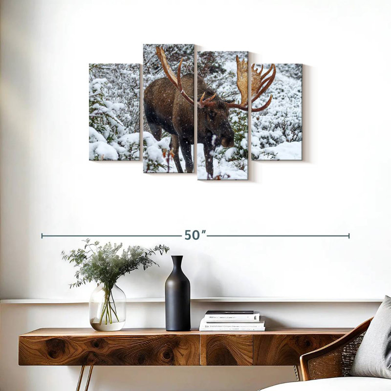 Moose In Winter, H 22 po x l 36 po