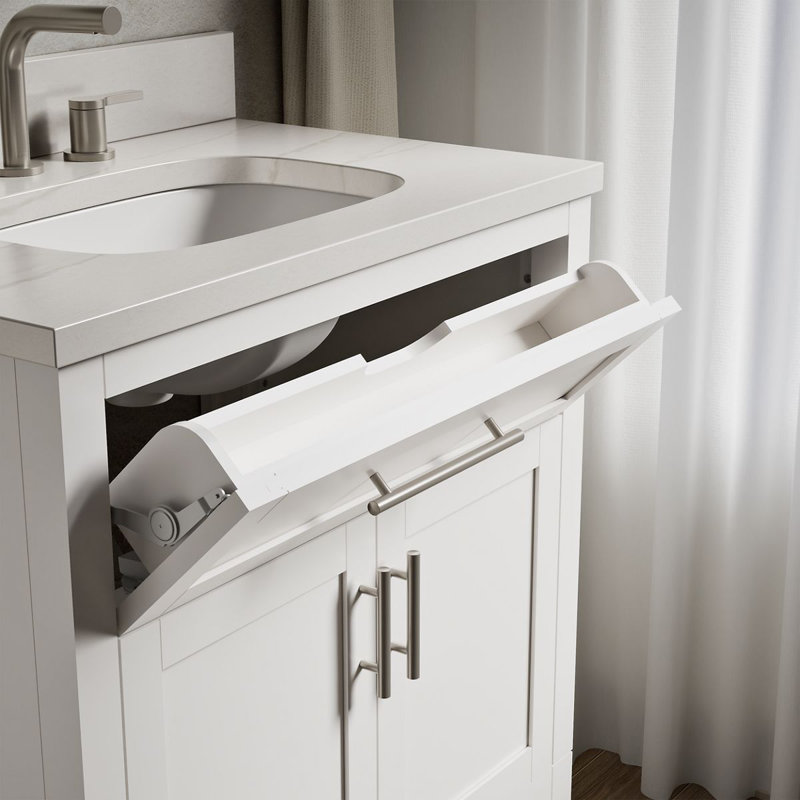 31" Single Bathroom Vanity Set, White, White, 31"