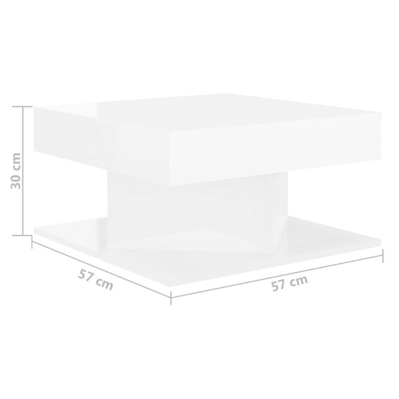 Goce Block Coffee Table, High Gloss White