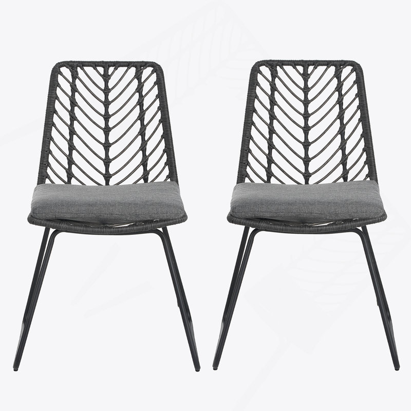 CHAISE, 2PCS avec 2 coussins, gris