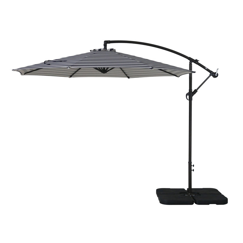Parasol en porte-à-faux octogonal 10 pi Hartt Guyer, Rayure grise