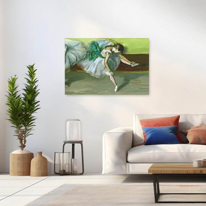 Danseuse au Repos, 1879, impression d'art mural classique contemporain, H 32 po x l 48 po
