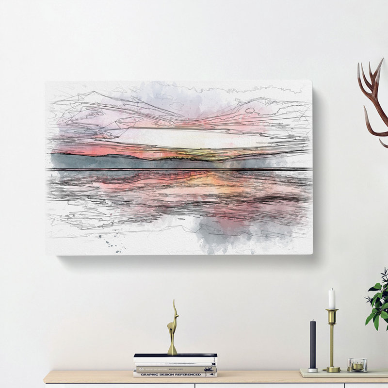 Sunset Over Lake Windermere - Wrapped Canvas, 35cm H x 50cm W x 3cm D